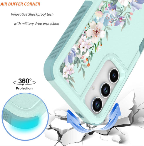 for Samsung Galaxy A35/A55 5G Case: Cute Flowers Floral Design for Girls Women Slim Soft TPU Bumper Shockproof Silicone Cell Phone Cover A35 A55 (...