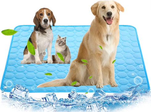 Dog Cooling Mat, Pet Cooling Mat for Dogs No Water or Electricity Needed Dog Cooling Pad for Kennels, Crates, Cars, Indoor & Outdoor Ice Silk Cool...
