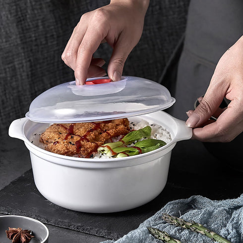2 PCS Microwave Bowls with Lids Ramen Cooker Soup Bowls with Handls Microwave Dishes Microwave Noodle Cooker Microwave Cookware for Office, Colleg...