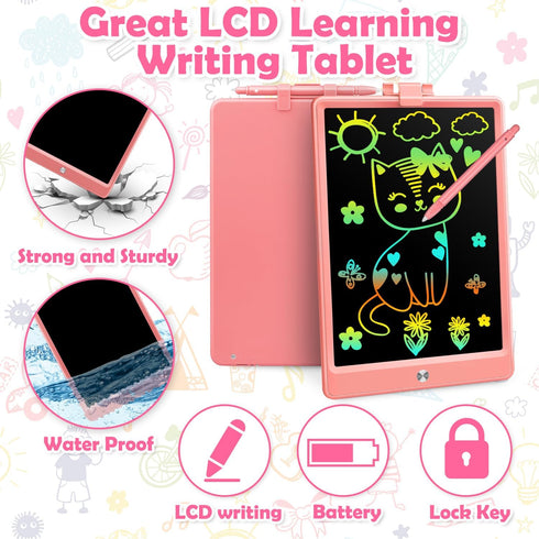 11 Inch LCD Writing Tablet Toys for 3 4 5 6 7 8 Year Old Boys Girls Gifts, Colorful Drawing Board Writing Doodle Pad, Portable Scribbler Boards Ed...