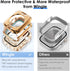 Wingle 2 Pack Waterproof Bling Case for Apple Watch 44mm Screen Protector SE Series 6 5 4, 2 in 1 Full Glitter Bling Diamond Rhinestone Bumper Fac...