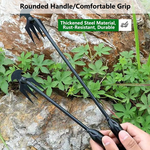 2024 Upgrade Weed Puller Tool with 4 Teeths - Multifunctional Hand Weeder for Garden - Durable & Portable Garden Weeding Tool for Vegetable Garden...