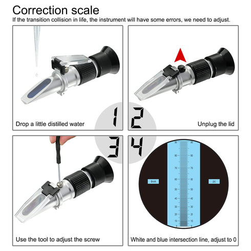 Brix Refractometer 0~90%, Handheld Sugar Refractometer, High Accurate Brix Measurement Meter with ATC for Fruit, Beverages&Juice, Honey, Maple Syr...