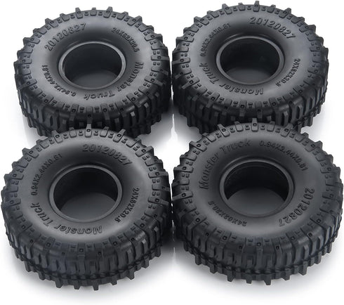 MOHERO 4PCS 1.0" Mud Grappler Rubber Tyre 1.0 Wheel Tires 62 * 22MM for Axial SCX24 90081 AXI00001 002 004 005 006 RC Crawler Car (A Style)...
