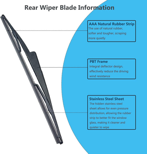 Rear Window Wiper Arm & Blade Replacement for Lincoln Navigator 2009-2016 and Ford Expedition 2009-2017, Factory OE Style Rear Windshield Wiper Ar...
