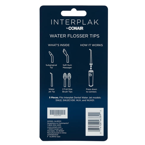 Interplak by Conair Water Flosser Replacement Heads, Two Pack Replacement Heads for Oral Irrigator...