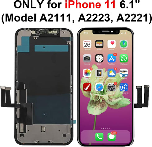 Brinonac for iPhone 11 LCD Screen Replacement Kit,6.1 inch 3D Touch Screen Display Digitizer Frame Assembly Set with Repair Tools,Adhesive and Tem...