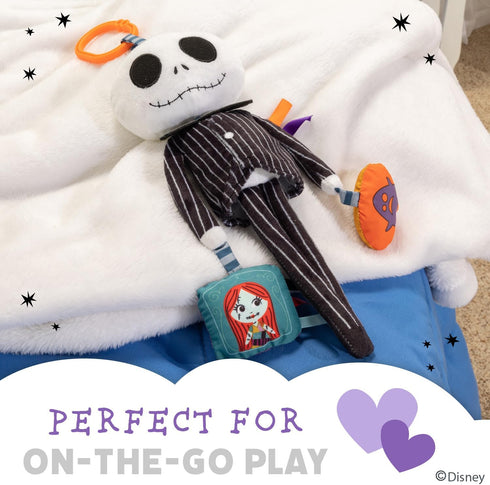 KIDS PREFERRED Disney Baby Nightmare Before Christmas Jack Skellington On The Go Activity Toy with Teether, On The Go Clip, Bell Chime, and Pull T...