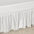 TILLYOU Baby Crib Skirt Girls Boys, Ruffled Bed Skirt with Pompoms, 28”x 52”, 14'' Drop, White...