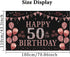 Trgowaul 50th Birthday Decorations for Women - Rose Gold 50th Birthday Banner Backdrop 50th Birthday Party Suppiles Photography Supplies Backgroun...