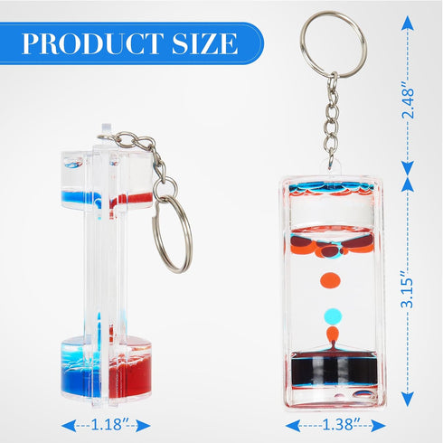 Dynamic Liquid Timers Key Chain Set, Colorful Motion Bubbler Timekeeper Key Chain, Liquid Hourglass Keychains...