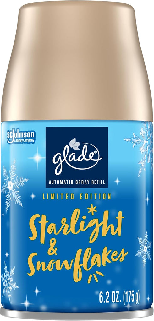 Glade Automatic Spray Refill, Air Freshener for Home and Bathroom, Starlight & Snowflakes, 6.2 Oz...