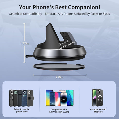 MEIDI Dashboard Phone Holder, Car Phone Holder Mount, Thickness Adjustable Car Cell Phone Cradle......