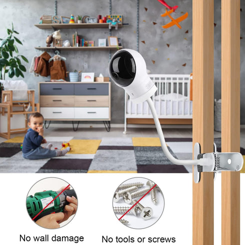Flexible clip clamp Mount Compatible with Eufy Spaceview, Spaceview Pro and Spaceview S Video Baby Monitor Camera 15.7 inches Flexible Long Goosen...