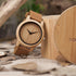 BOBO BIRD Men's Women's Bamboo Wooden Watch with Brown Cowhide Leather Strap Analog Quartz Casual Watches...