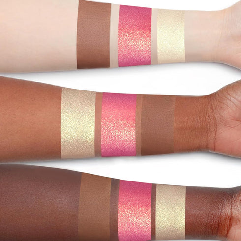 3Pcs Contour Highlighter Cream Blush Stick for Cheeks Eyes Lips Lightweight Dewy Finish Blush Stick Waterproof Long Lasting Contour Stick Trio Wan...