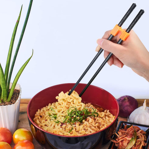 Tessco for you 5 Pairs Training Chopstick Helpers Reusable Chopsticks for Beginner Non Slippery Replaceable Practice Heat Resistant Holder with Cl...