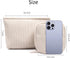 KOTORA 2 Pcs Corduroy Makeup Bag for Purse, Makeup Bag Zipper Pouch Travel Accessories,Small Aesthetic MakeUp Organizer Bag, Coin Purse Travel Toi...