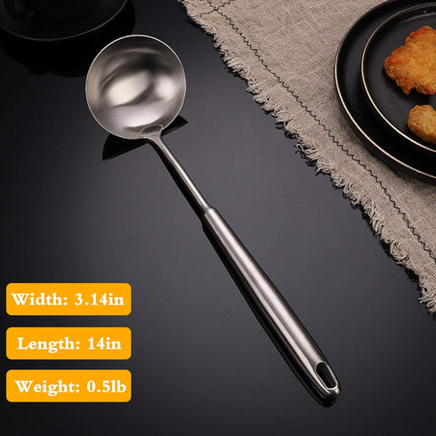 FJNATINH Wok Spatula and Soup Ladle Set - 304 Stainless Steel Wok Utensil Tools Set, 2 Pieces All Metal Cooking Kitchen Utensils,Chinese Wok Acces...