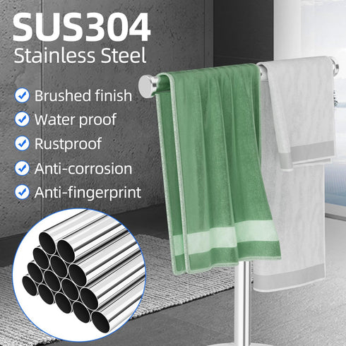 Towel Rack,T Shape Freestanding Towel Racks for Bathroom,Organizer Countertop Hand Towels Stand,Kitchen Vanity Marble Plinth Towel Holder,304 Stai...