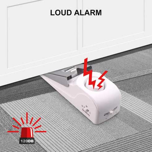 3 Pack Door Stop Alarm, Door Stopper with 120DB Security Alarm, Floor Wedge Door Stop Siren, Door Security Devices for Traveling, Apartment, Hotel...