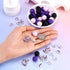 Magibeads 30Pcs 15mm Black and Purple Round Silicone Focal Beads Keychain Making Kit with Bowknot Rhinestone Spacer Beads for Crafts DIY Beadable ...