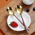 Berglander Dinner Spoon Set Of 4 With Moon Surface Handle And Shiny Gold Head, Stainless Steel Spoons Silverware Set Dishwasher Safe...