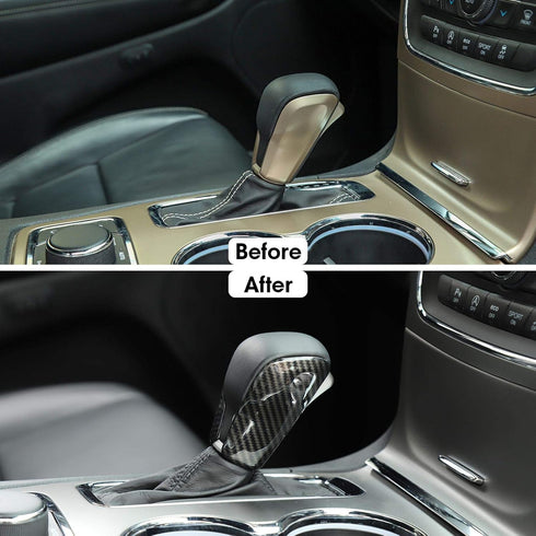 Carbon Fiber Gear Shift Knob Cover Stick Shifter Cap Cover for Jeep Grand Cherokee 2017-2021 (Carbon Fiber)...