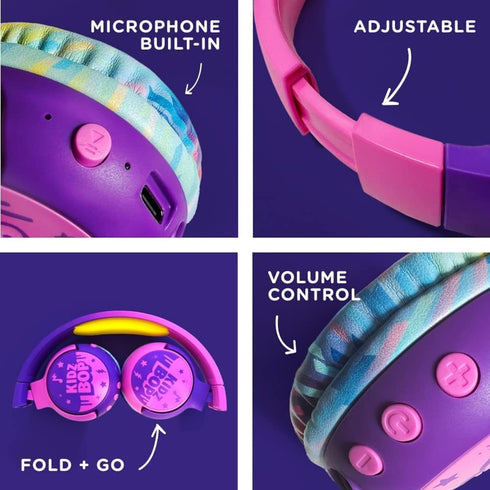 Move2Play Kidz Bop Bluetooth Headphones for Kids | Hi-Def Microphone & Speakers | 94dB Volume Limiting | Wireless | Adjustable | School Use | Gift...