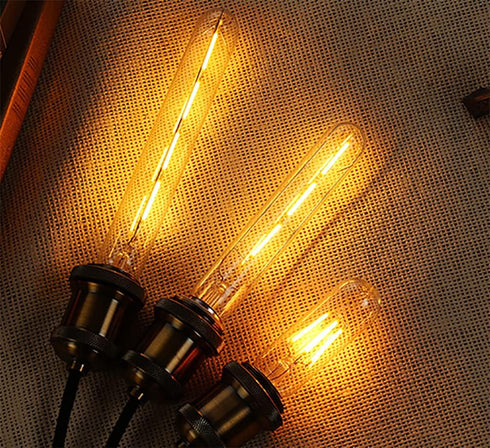 E26 3W Tubular LED Light Bulb T30 Long Tube Bulb T185 Vintage Edison Bulb 25W Equivalent Dimmable LED Filament Light for Rustic Pendant Industrial...