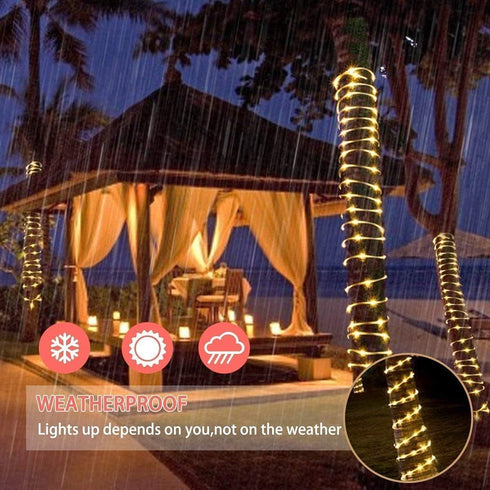 Solar String Lights Rope Lights 33ft 100 LEDs Holiday Christmas Decorations Fairy Lights (Y-H-GZD-WW)...