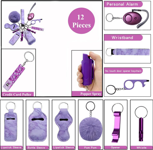 Keychain Set for Women and Girls 11 Pcs Cute Keychains For Women Including Pom Pom, Credit Card Puller...