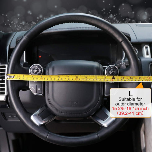 COFIT Breathable Steering Wheel Cover Microfiber Leather with Center Mark Design Large Size 15 1/2-16 Inch Black...