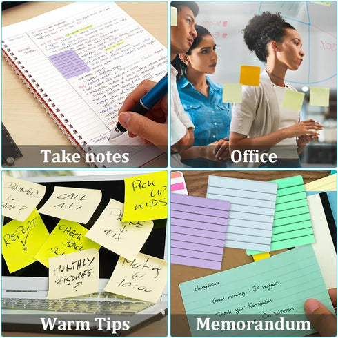 600 Sheets Transparent Sticky Notes with Lines, 3x3 Inch Colorful Annotation Sticky Notes, Waterproof See through Sticky Notes or School Supplies ...