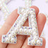 Waydress 26 Piece Rhinestone Iron on Patch A to Z Letter Appliques Adhesive White Pink Colorful Pearl Bling Patch Glitter Alphabet Embellishments ...