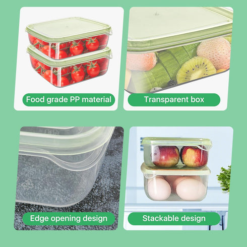 4 Pack Sliced Cheese Container for Fridge, Butter Block Cheese slicer Holder with Lids, Airtight Plastic Storage Box for Keeps Deli Cheese Fresh L...