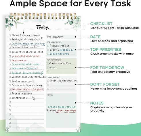 To Do List Pad - To Do List Notebook for Work with 52 Sheets, Undated Daily Planner Perfect for Daily Tasks and Goal Setting, To Do List Notepad S...