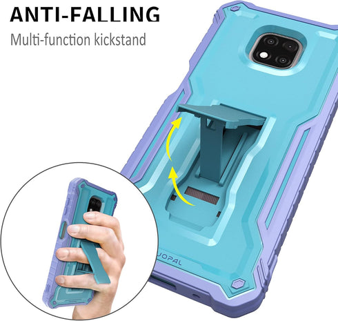 DUOPAL for Motorola Moto G Power 2021 Case, Military Grade Protection Shockproof Case with Tempered Glass HD Screen Protector and Kickstand Compat...