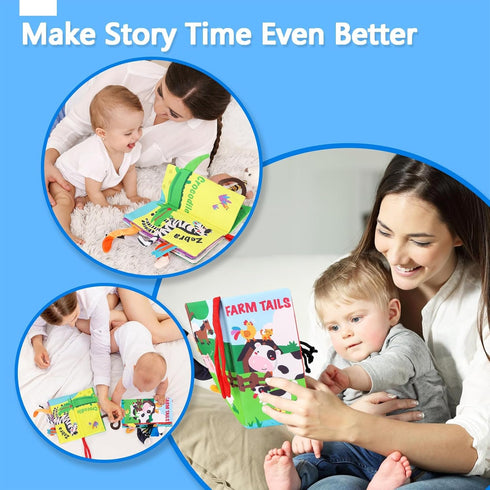 beiens Baby Books 0-6 Months, 2PCS Baby Toys 0-3-6-12-18 Months, Touch Feel Sensory Cloth Crinkle Soft Books, Tummy Time Toys, Infant Newborn Toys...