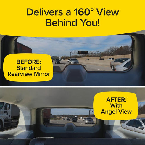 Wide-Angle Rearview Mirror, As Seen On TV Black Convex Car Mirror Installs in Seconds and Fits Most Cars, SUVs & Trucks, Holiday Gift...