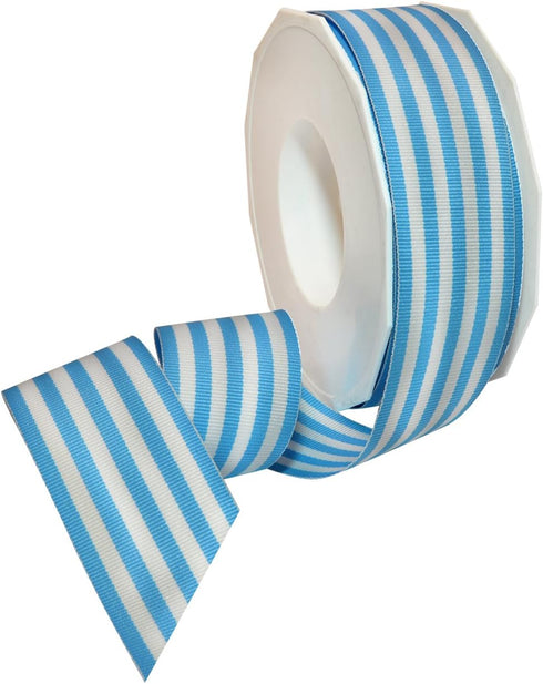 Morex Ribbon Polyester Grosgrain Striped Decorative Ribbon, 20 Yard", Baby Blue, 1-1/2 in...