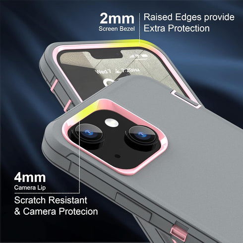 Sansunto Protection Case for iPhone 13 & 15 Phone, iPhone 14 Case Heavy Duty Shockproof Silicone Rubber Cover, Rugged Hybrid Durable Phone Cases f...
