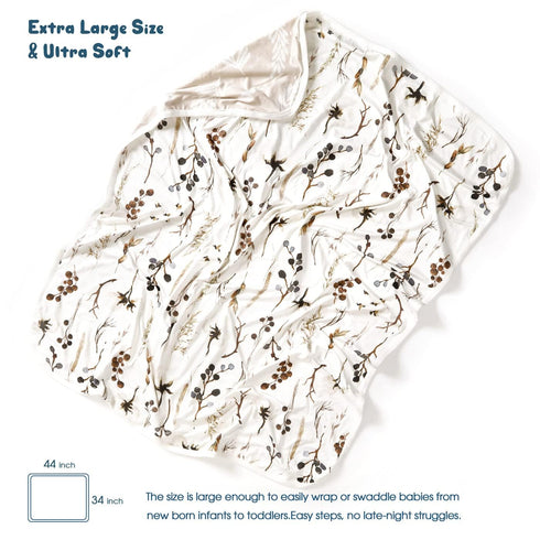 GRSSDER Baby Blankets Super Soft Jersey Knit Swaddle Blanket 2 Pack for Baby Girls and Boys, Double Layer Reversible Receiving Blankets 34 x 44 Ex...