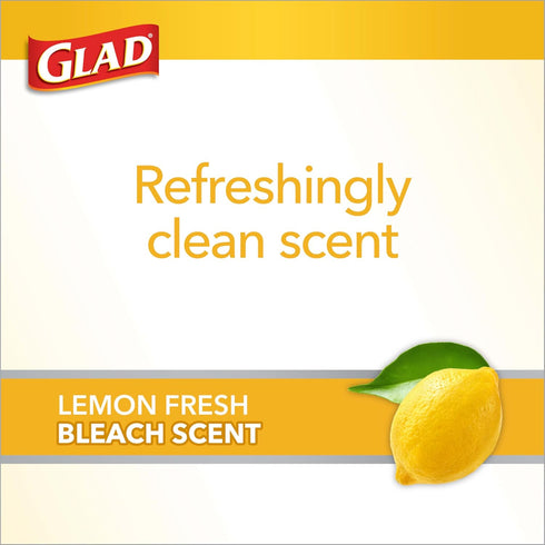 Glad Trash Bags, Medium Drawstring Garbage Bags with Clorox, 8 Gallon, Lemon Fresh Bleach Scent, 26 Count...
