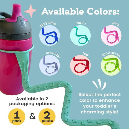 Brilli Baby Cup Catcher Patented Safety Tether Strap, Attach Sippy Cups, Bottles, Pacifiers & More to Stroller, High Chair, Car Seat, Made in USA,...