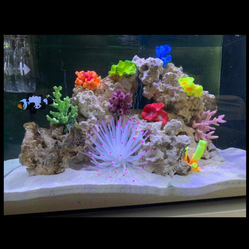 Mallofusa Artificial Aquarium Fish Tank Decoration Silicone Sea Anemone Artificial Fish Tank Ornament Decoration (White)...