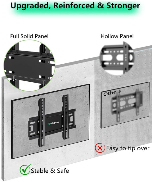 Fixed TV Wall Mount for 14-43 Inches Flat Screen TVs, Low Profile TV Mount Bracket Hold Up 55lbs, Wall Mount TV Bracket Flush Mount Space Saving, ...