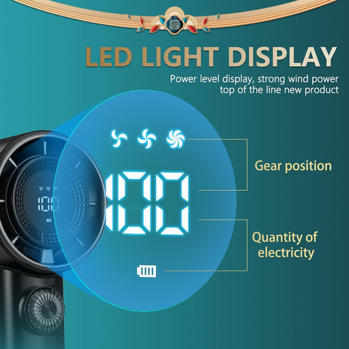 VanSmaGo Outdoor Fast Cooling Fan, 15000 rpm 100 Speeds Personal Portable Turbo Mini HandHeld Fan with 5000mAh Rechargeable Battery&LED Display fo...
