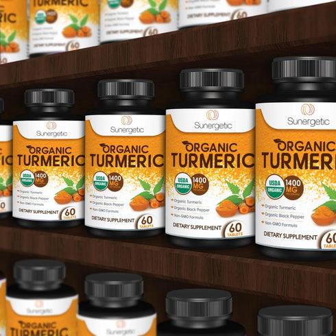 USDA Certified Organic Turmeric Supplement – Includes Organic Turmeric & Organic Black Pepper – 1,400mg of Turmeric per Serving - 60 Count (Pack o...