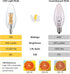 6 PCS C32 Candle Filament LED Bulb, Warm White Light, 4W Equals 40W, E12 Candelabra Base Edison Bulb, Clear Glass Light Bulb for Pendant Chandelie...